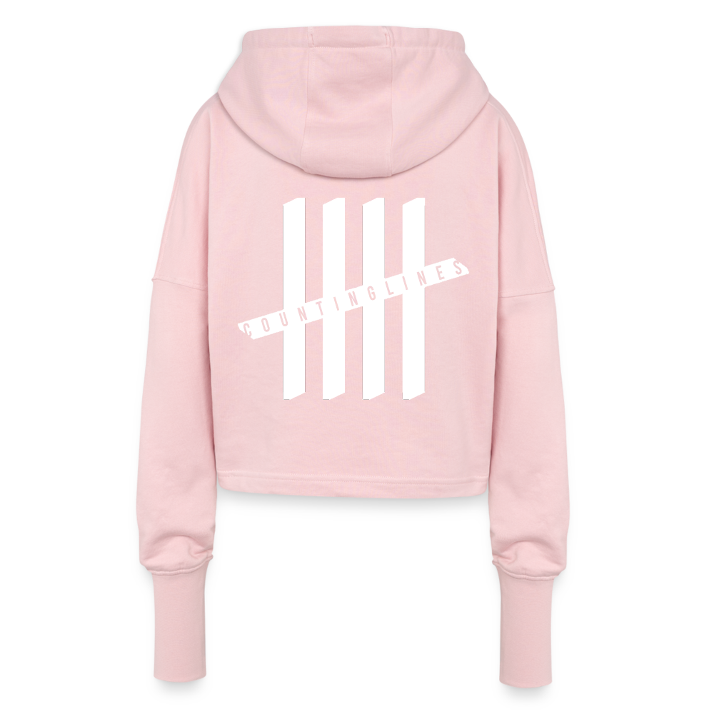 Cropped Hoodie - COUNTINGLINES Vertical - light pink