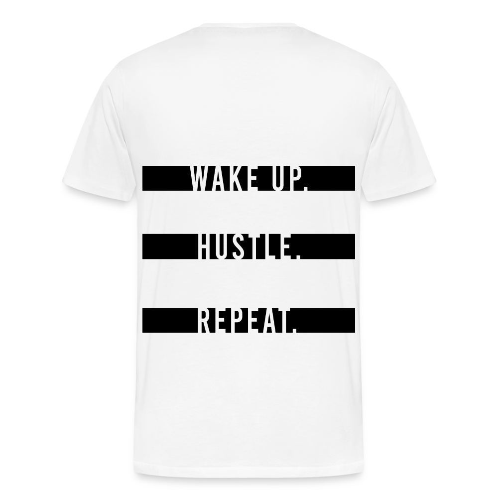 WAKE UP. HUSTLE. REAPEAT. - white
