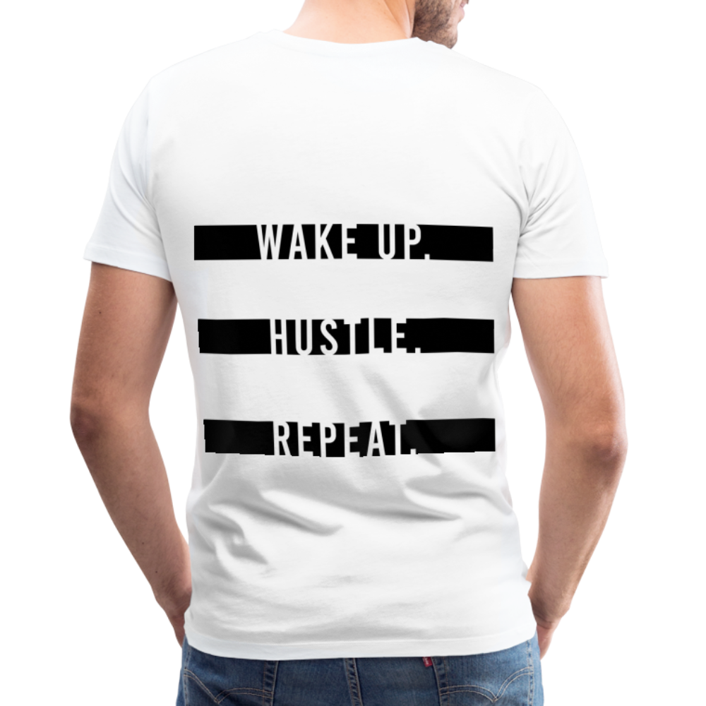 WAKE UP. HUSTLE. REAPEAT. - white
