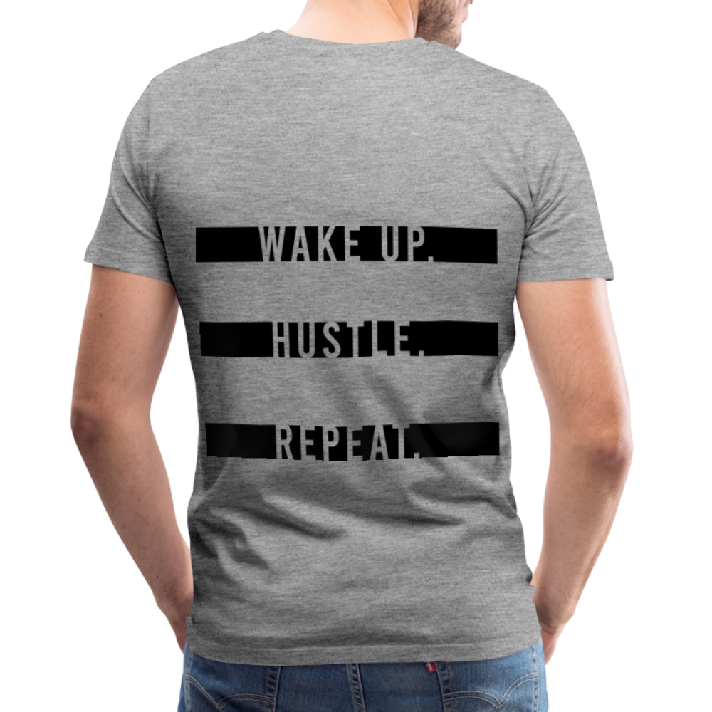 WAKE UP. HUSTLE. REAPEAT. - heather grey