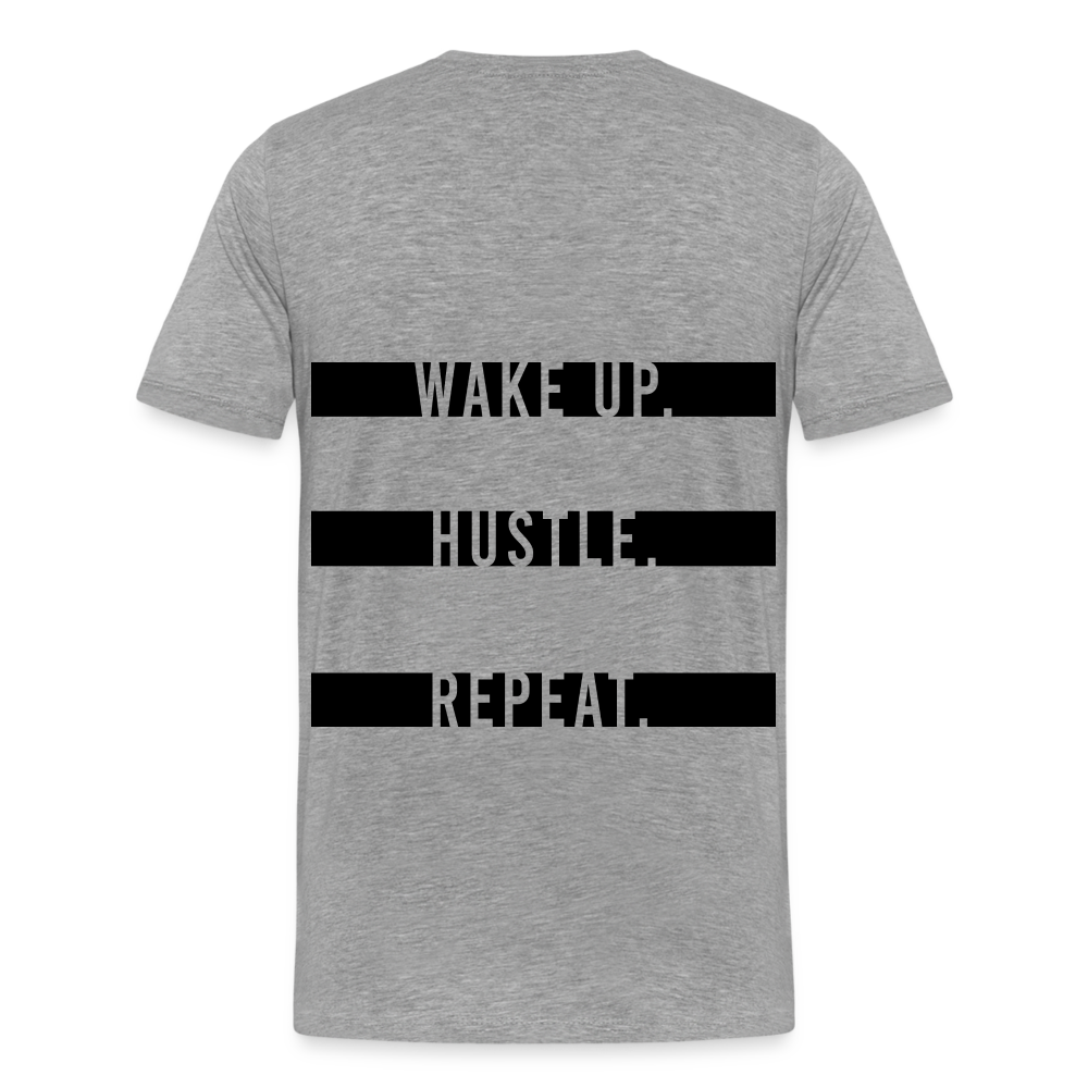 WAKE UP. HUSTLE. REAPEAT. - heather grey